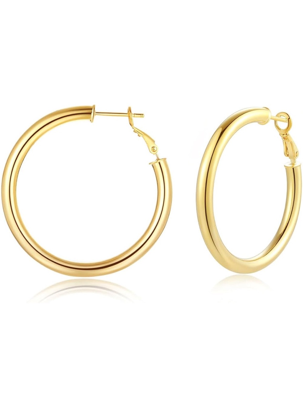 Classic Gold Hoop Earrings - Women Jewelry